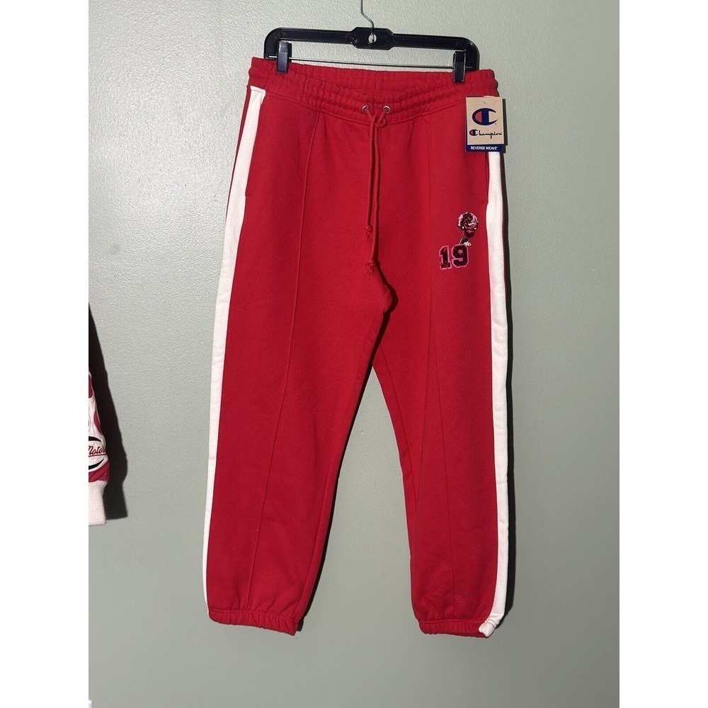 Champion Letterman Patch Jacket Joggers 2-Piece Set Rose Track Size Large Red - Picture 12 of 16